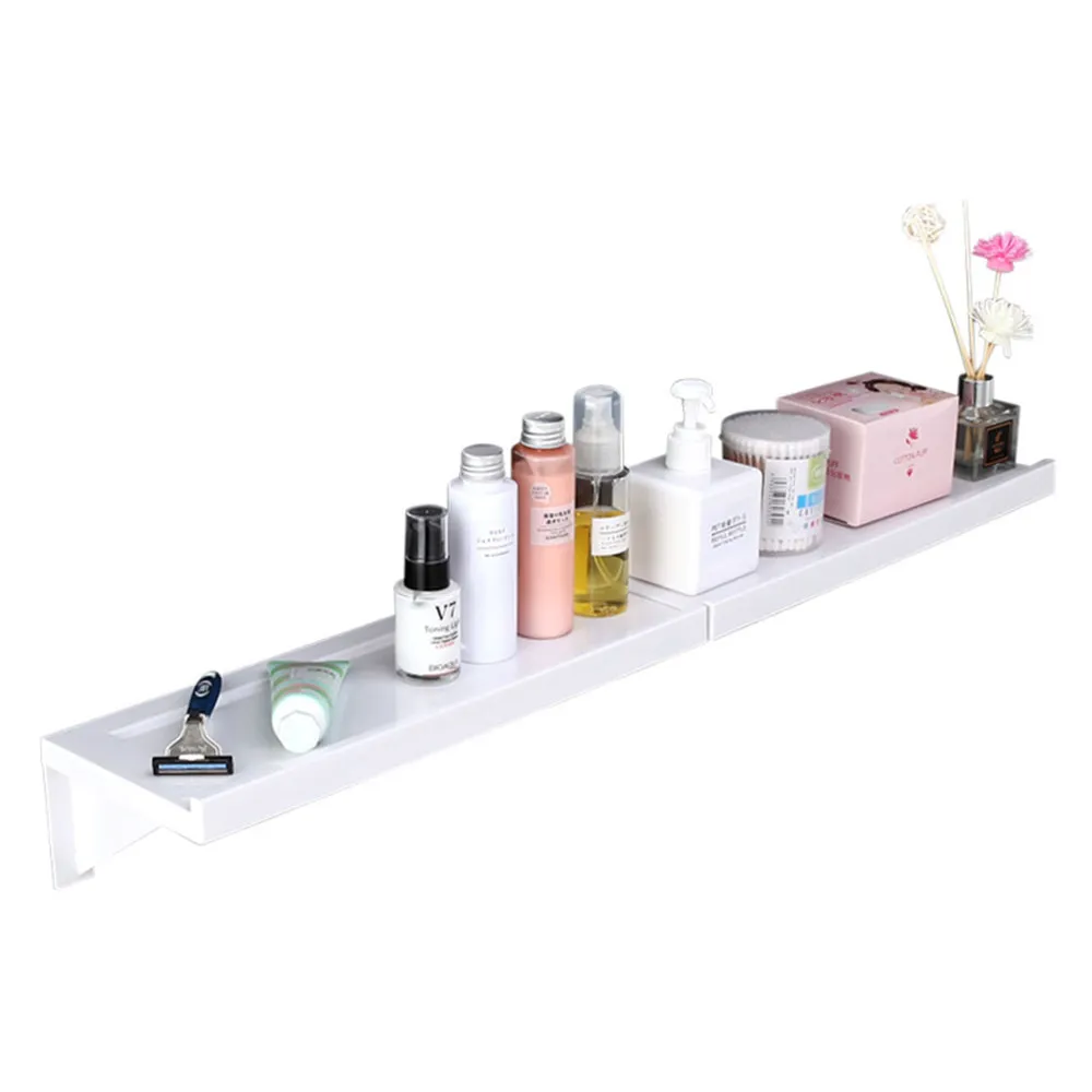 Self Adhesive Bathroom Floating Shelf - White