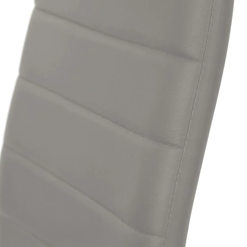 Set of 2 High Back Faux Leather Dining Chair - Grey