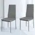 Set of 2 High Back Faux Leather Dining Chair - Grey