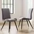Set of 2 High Back Velvet Dining Chair - Grey