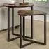 Set of 2 Round and Triangular Nest of Tables - Brown