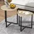 Set of 2 Round and Triangular Nest of Tables - Cream