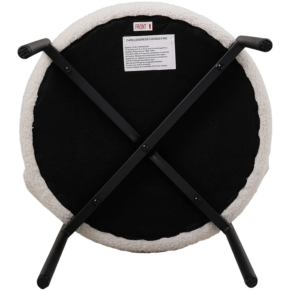 Set of 2 Sherpa Fleece Upholstered Dining Chair - White