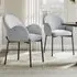 Set of 2 Upholstered Teddy Fleece Dining Chair with Armrests - Grey
