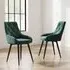 Set of 2 Velvet Buttoned Dining Chair - Green