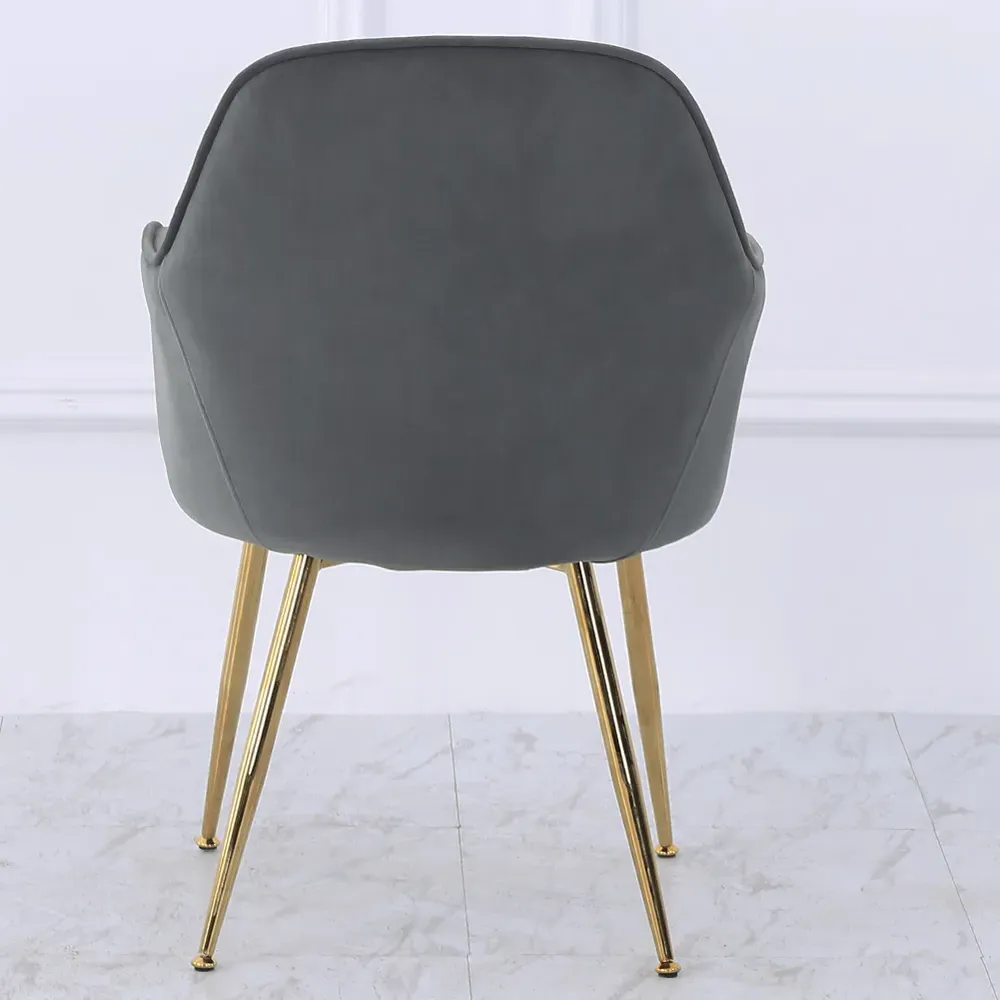 Set of 2 Velvet Upholstered Dining Chair - Grey