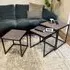 Set of 3 Industrial Nest of Tables - Brown