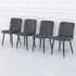 Set of 4 Frosted Velvet Dining Chairs - Black