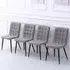 Set of 4 Tufted Dining Chairs - Dark Grey