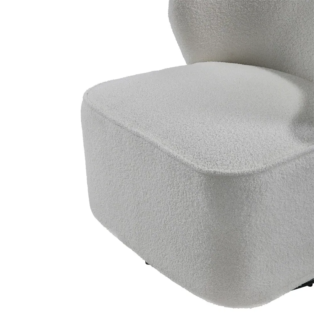 Sherpa Upholstered Swivel Chair - White