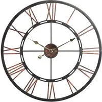 Silent Round Wall Clock 60cm - Black, Iron
