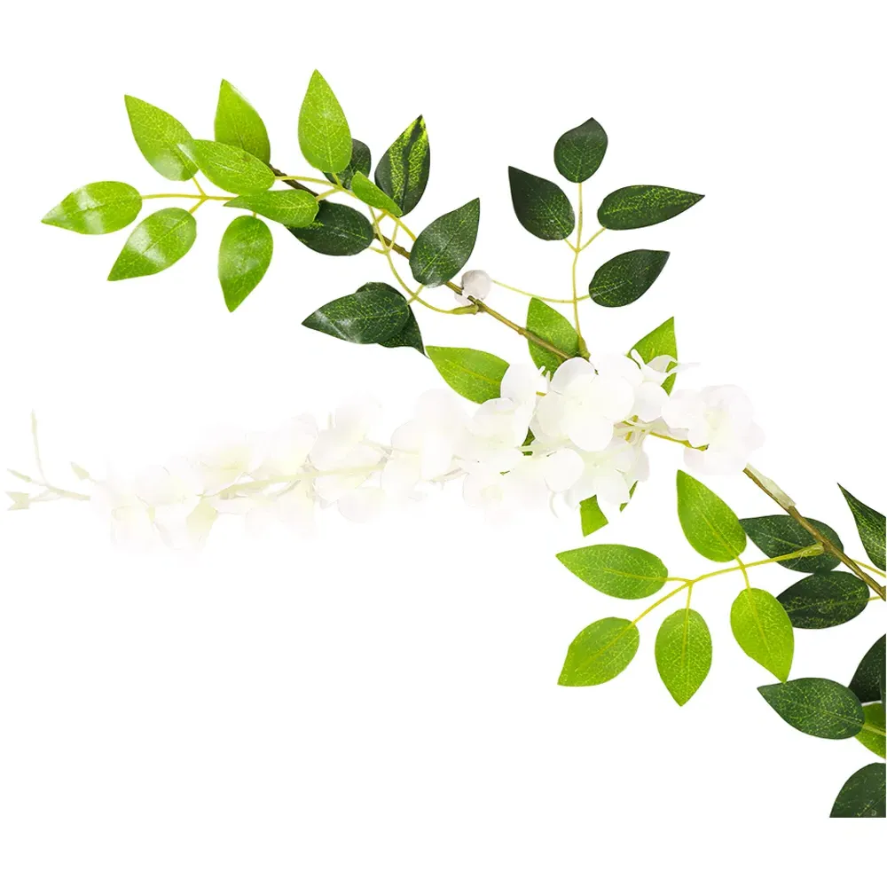 Silk Wisteria Artificial Vine Garland 190cm - White