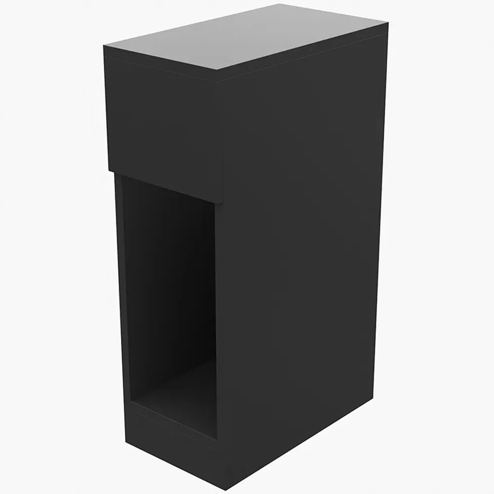 Single Drawer Bedside Table - Black
