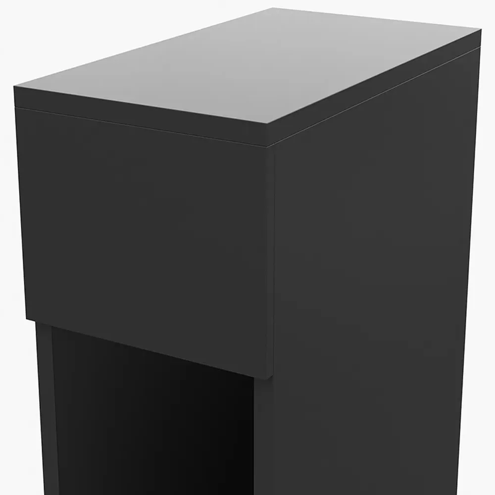 Single Drawer Bedside Table - Black