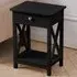 Single Drawer Bedside Table - Black, Wood
