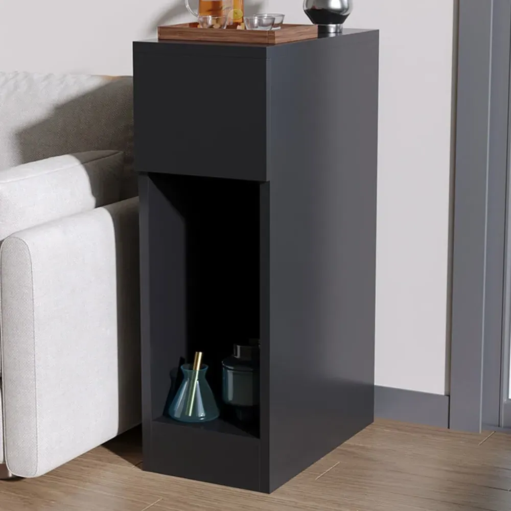 Single Drawer Bedside Table - Black image
