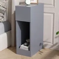 Single Drawer Bedside Table - Grey