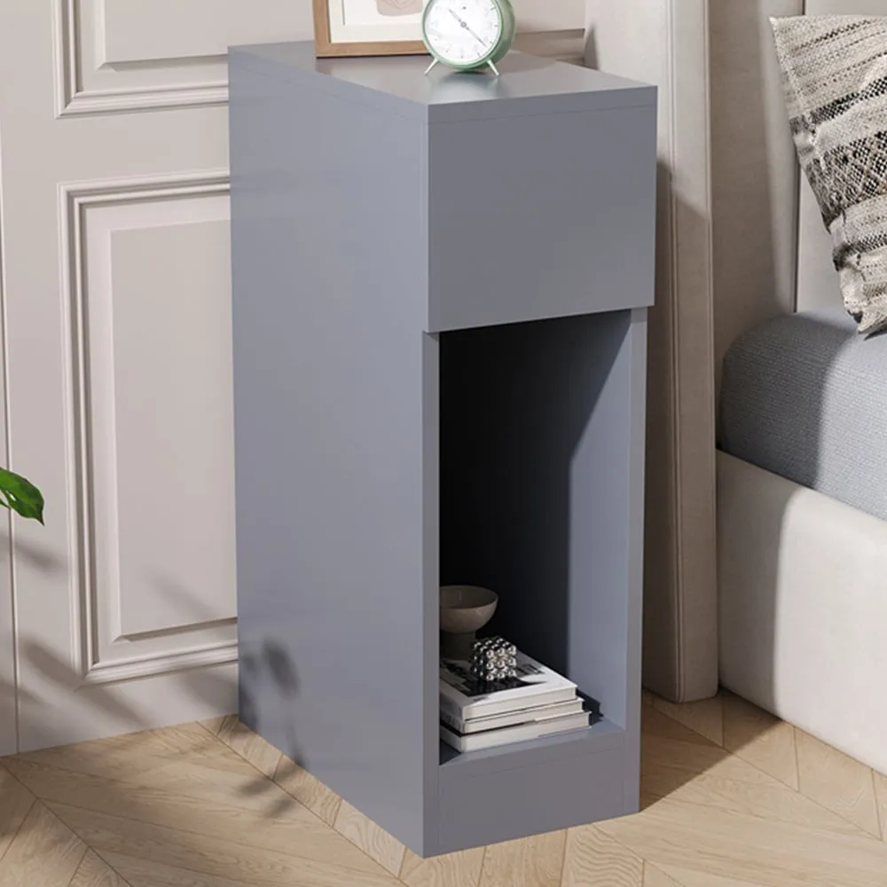 Single Drawer Bedside Table - Grey