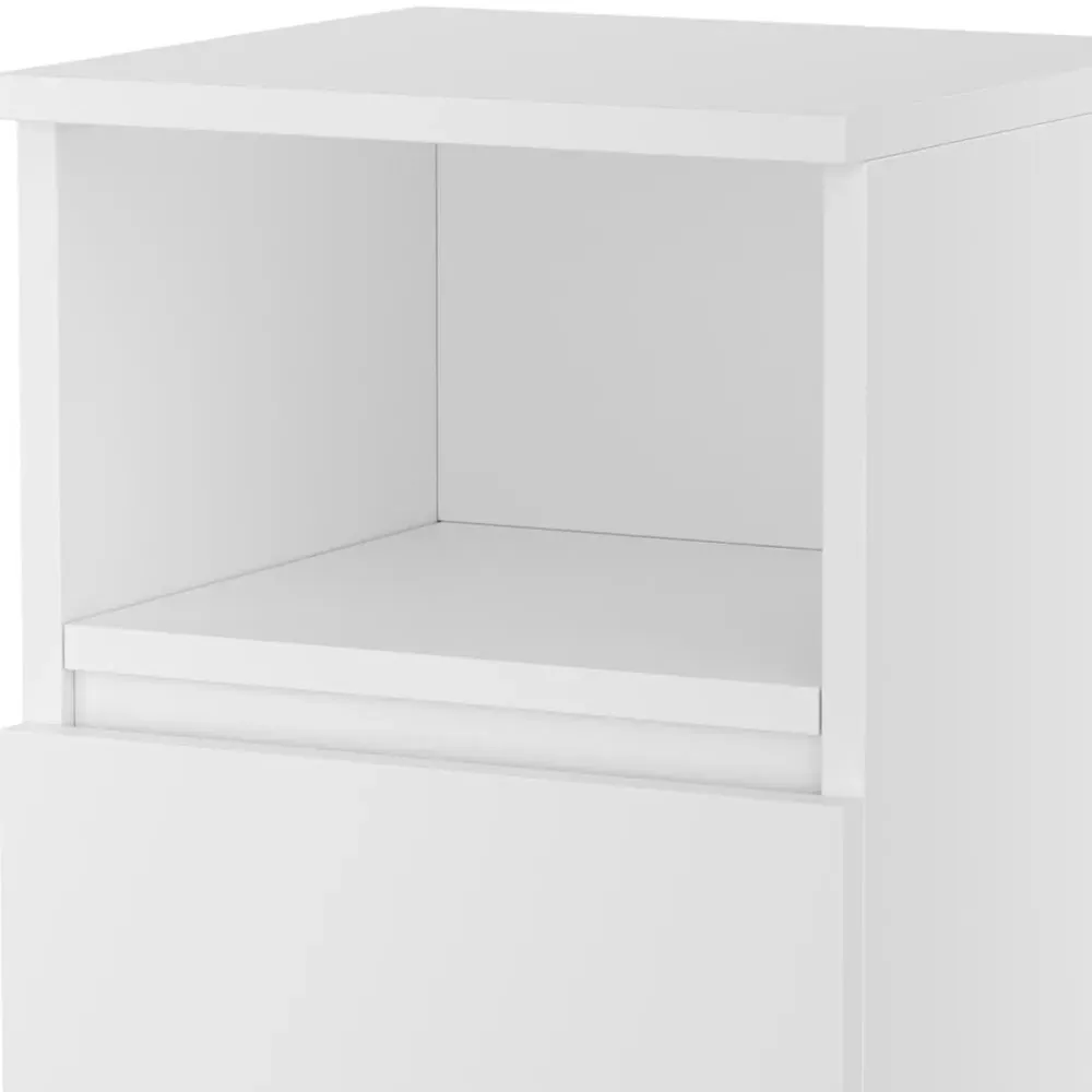 Single Drawer Bedside Table - Warm White