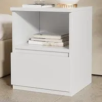 Single Drawer Bedside Table - Warm White