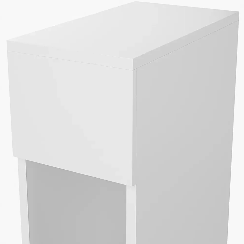 Single Drawer Bedside Table - White