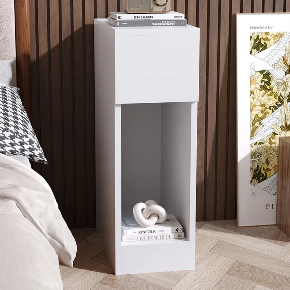 Single Drawer Bedside Table - White