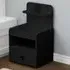 Single Drawer Bedside Table with 4 Shelves - Black