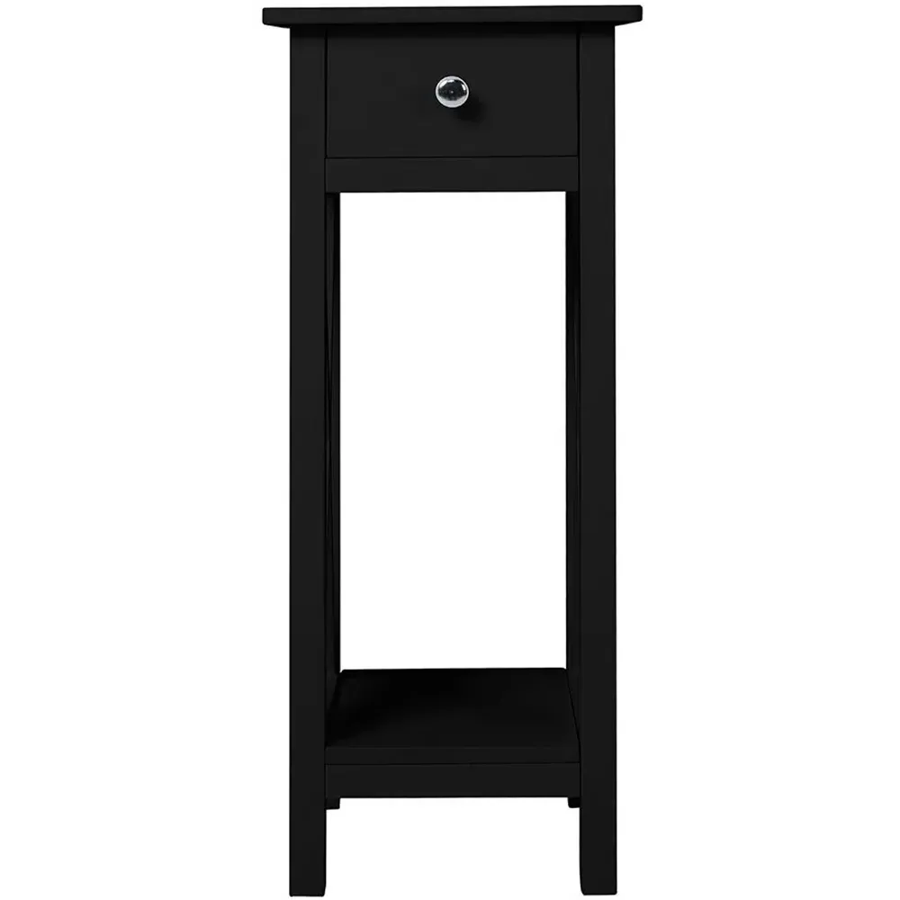 Single Drawer Slim Console Table - Black, Wood