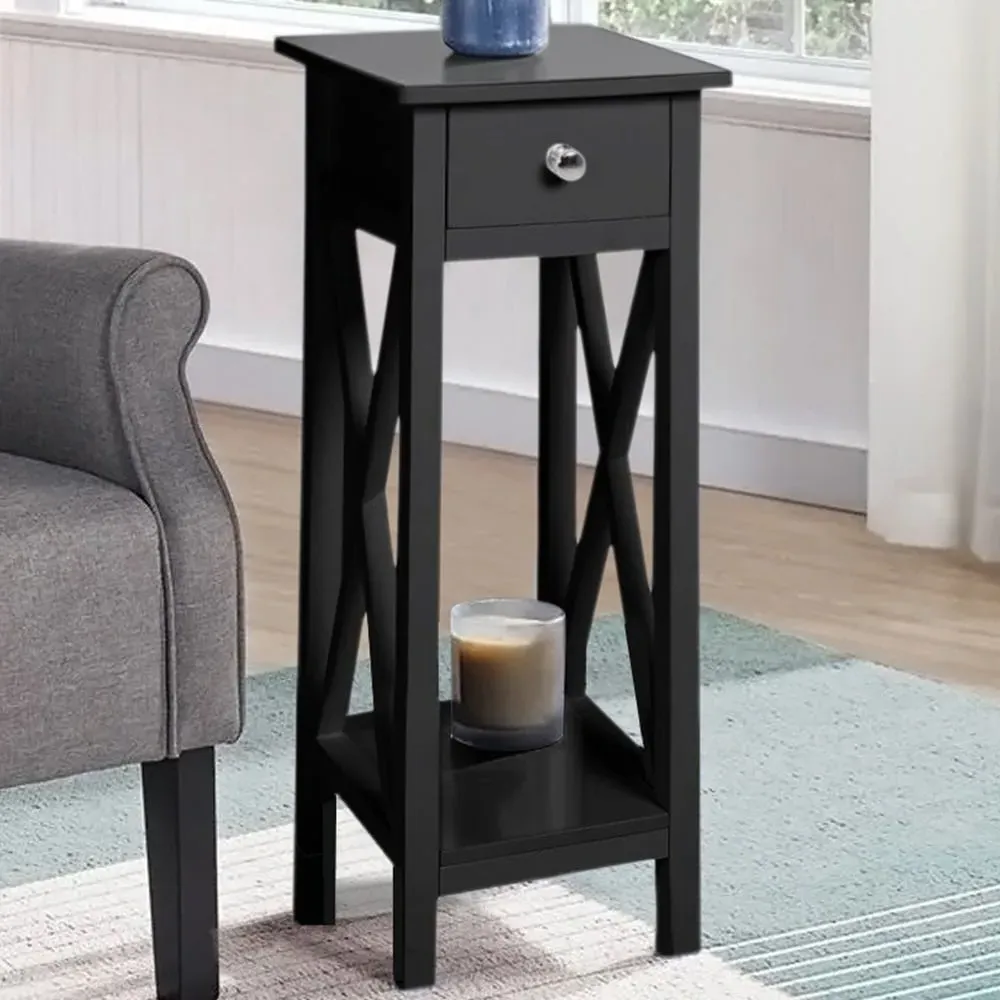 Single Drawer Slim Console Table - Black, Wood image