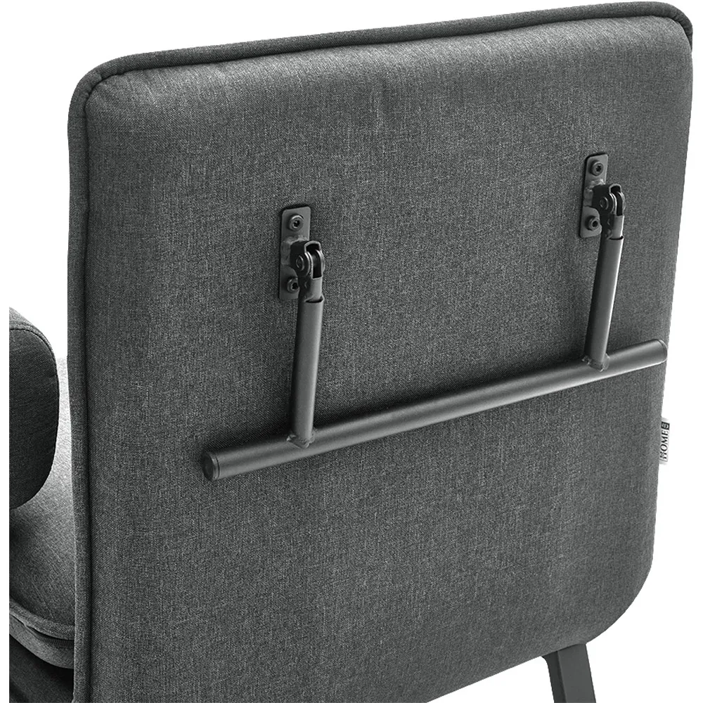 Single Seater Convertible Sofa Bed - Grey, Linen