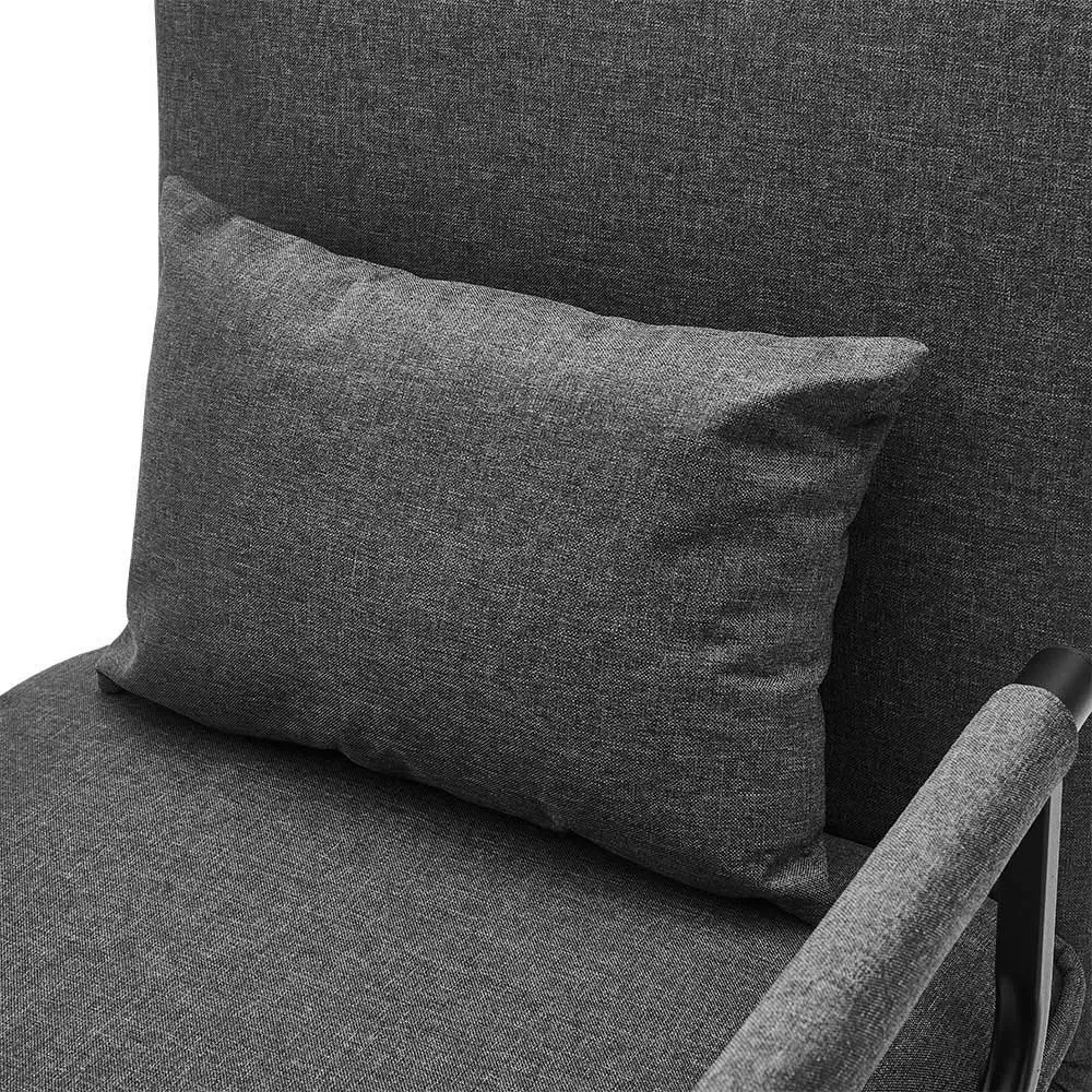 Single Seater Sofa Bed - Grey, Linen