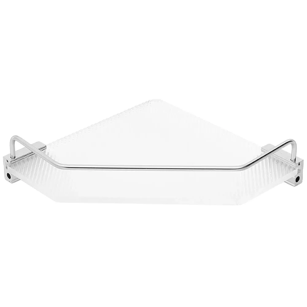 Single Tier Acrylic Bathroom Corner Shelf