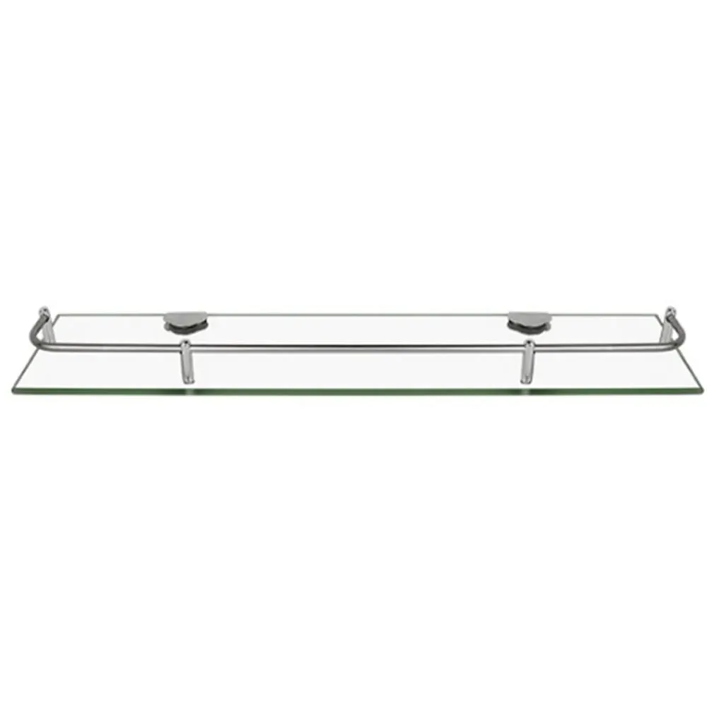 Single-Tier Wall Mounted Bathroom Shelf - Clear, Glass image
