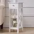 Slim Side Table with Drawer - White, Wood