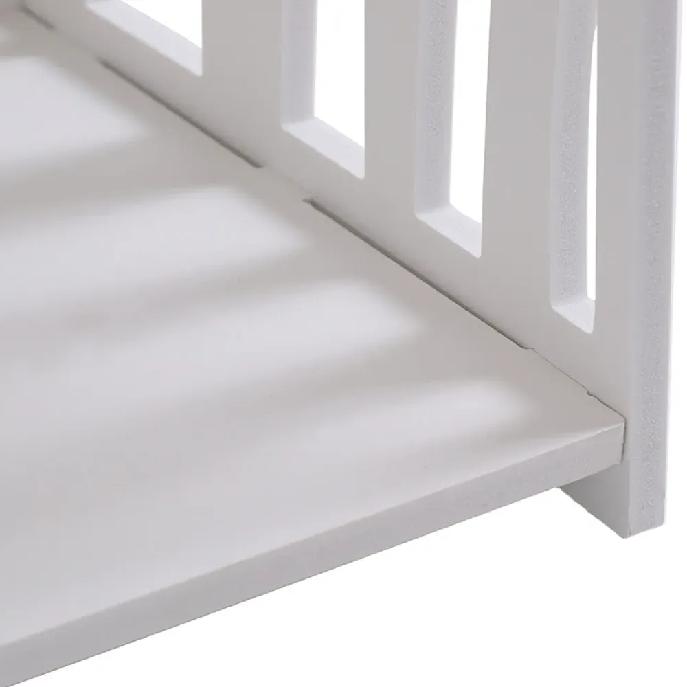 Small Bedside Table with Open Shelves - White