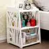 Small Bedside Table with Open Shelves - White