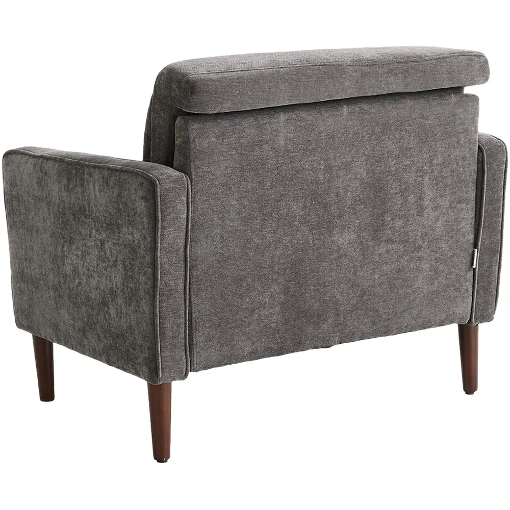 Sofa Chair with Cylindrical Pillows - Grey, Chenille