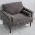 Sofa Chair with Cylindrical Pillows - Grey, Chenille