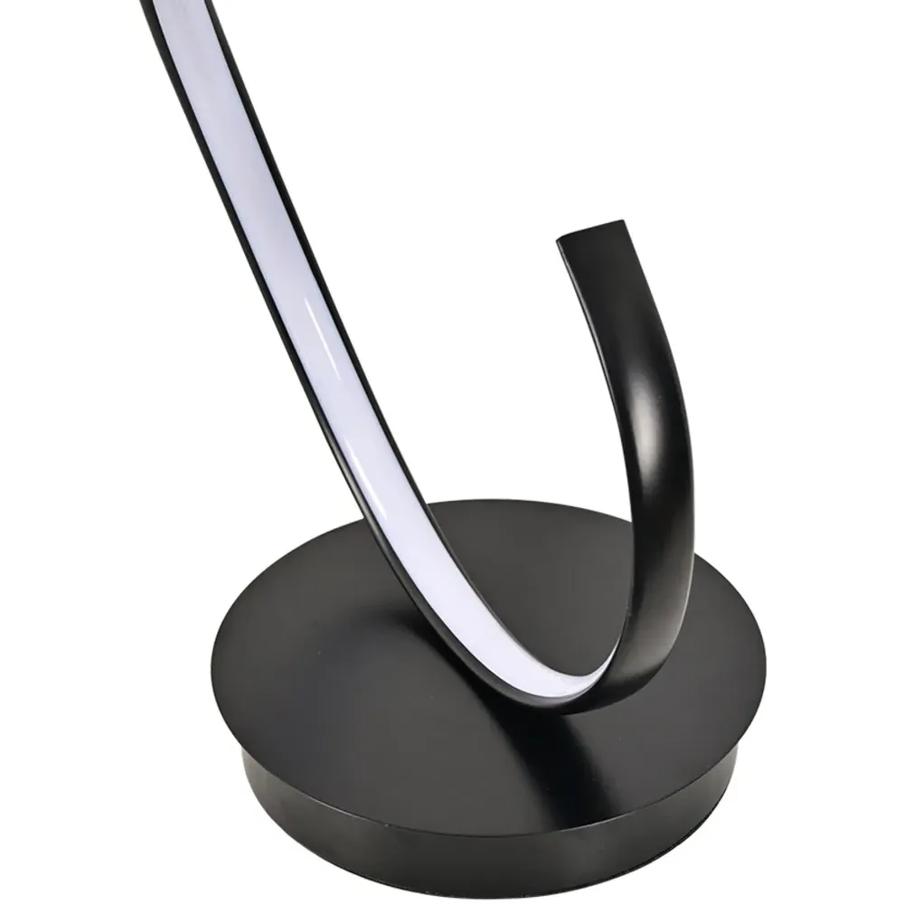 Spiral Floor Lamp with LED Light - Black