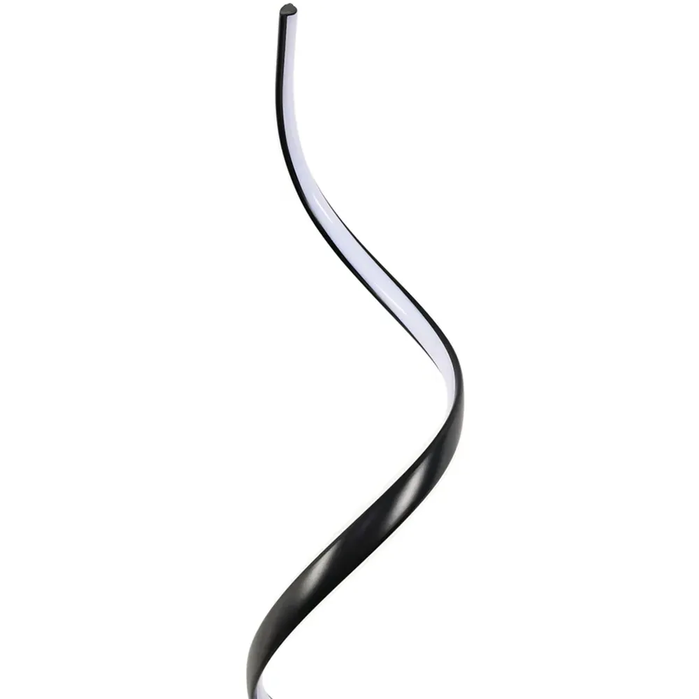 Spiral Floor Lamp with LED Light - Black