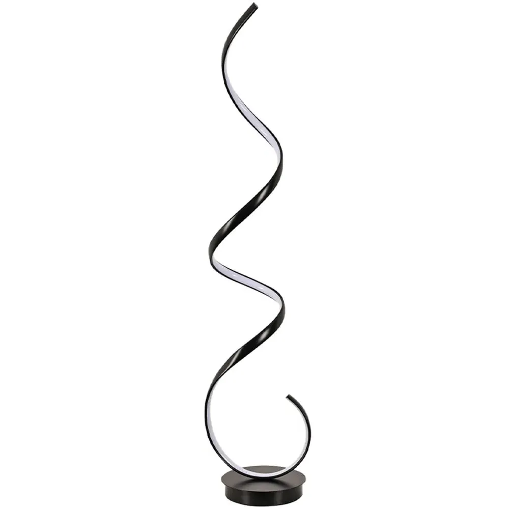 Spiral Floor Lamp with LED Light - Black image