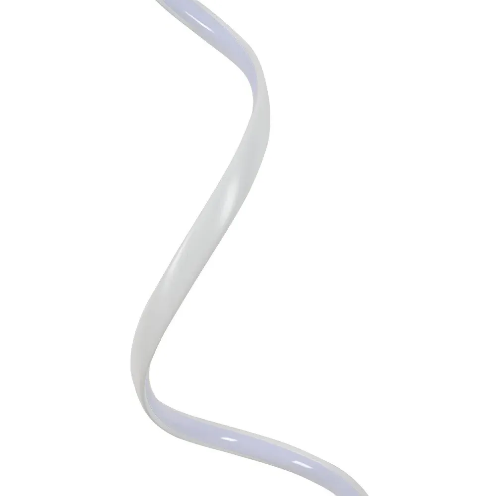Spiral Floor Lamp with LED Light - White