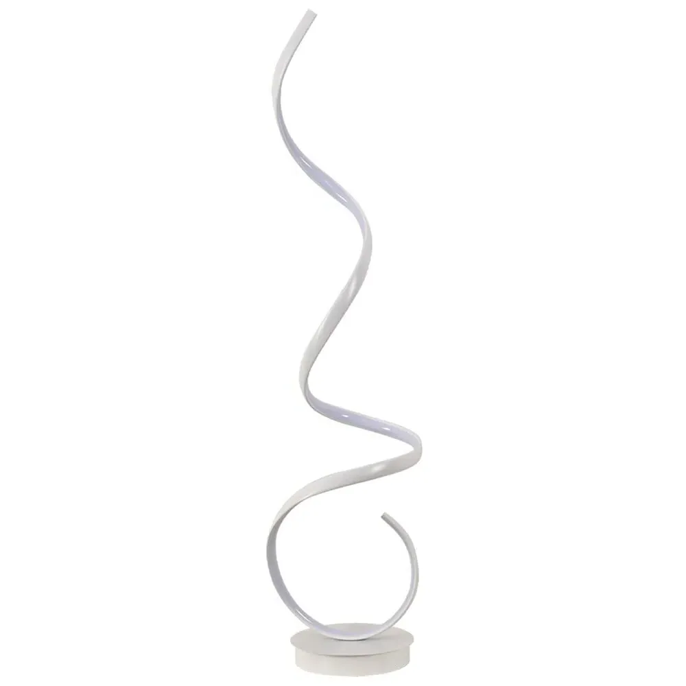 Spiral Floor Lamp with LED Light - White