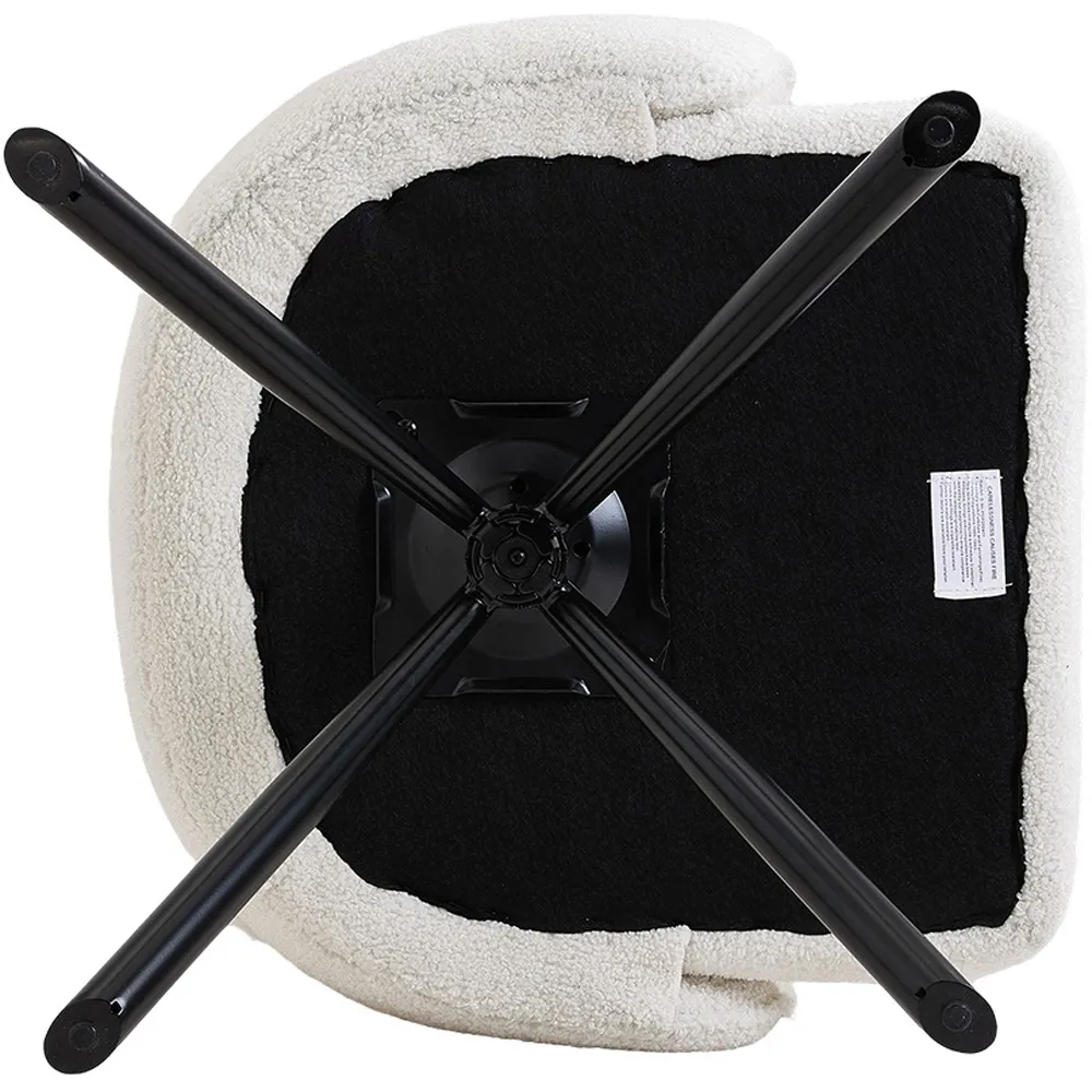 Swivel Chair with Iron Legs - Beige, Linen