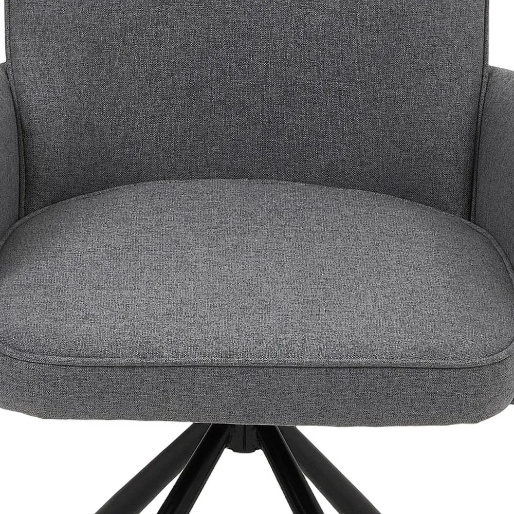 Swivel Chair with Iron Legs - Grey, Linen