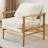 Teddy Bear Fur Wooden Armchair - White
