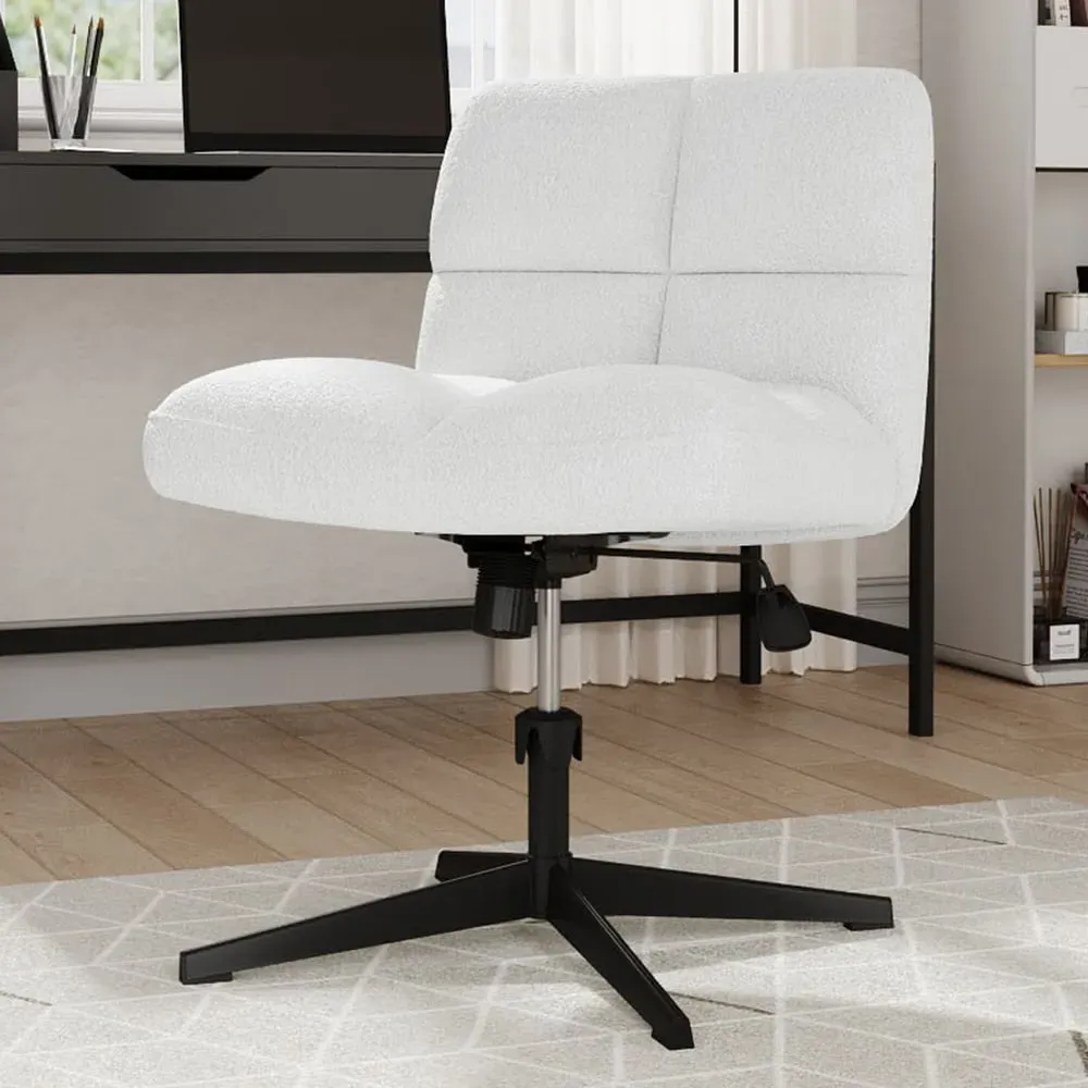 Teddy Fleece Adjustable Swivel Chair - Cream