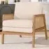 Teddy Fleece Cushion Rattan Armchair - White