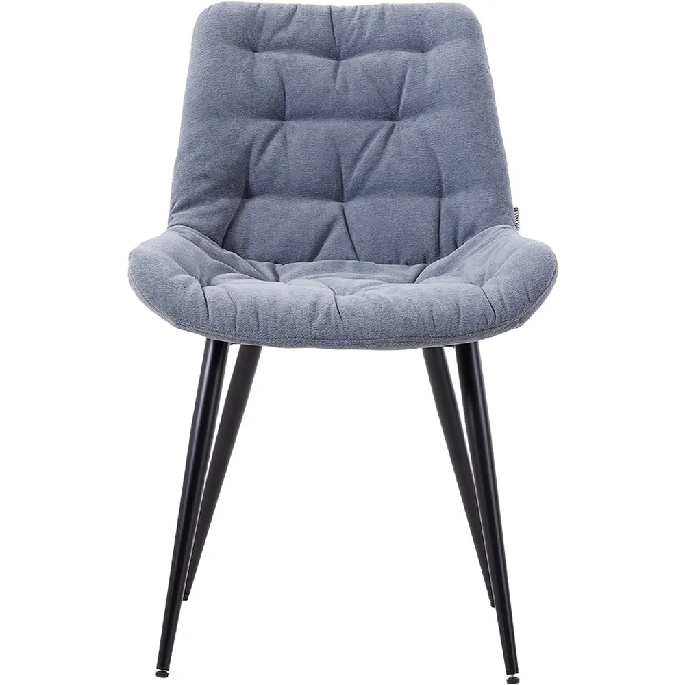 Teddy Fleece Dining Chair with Diamond Pattern - Grey
