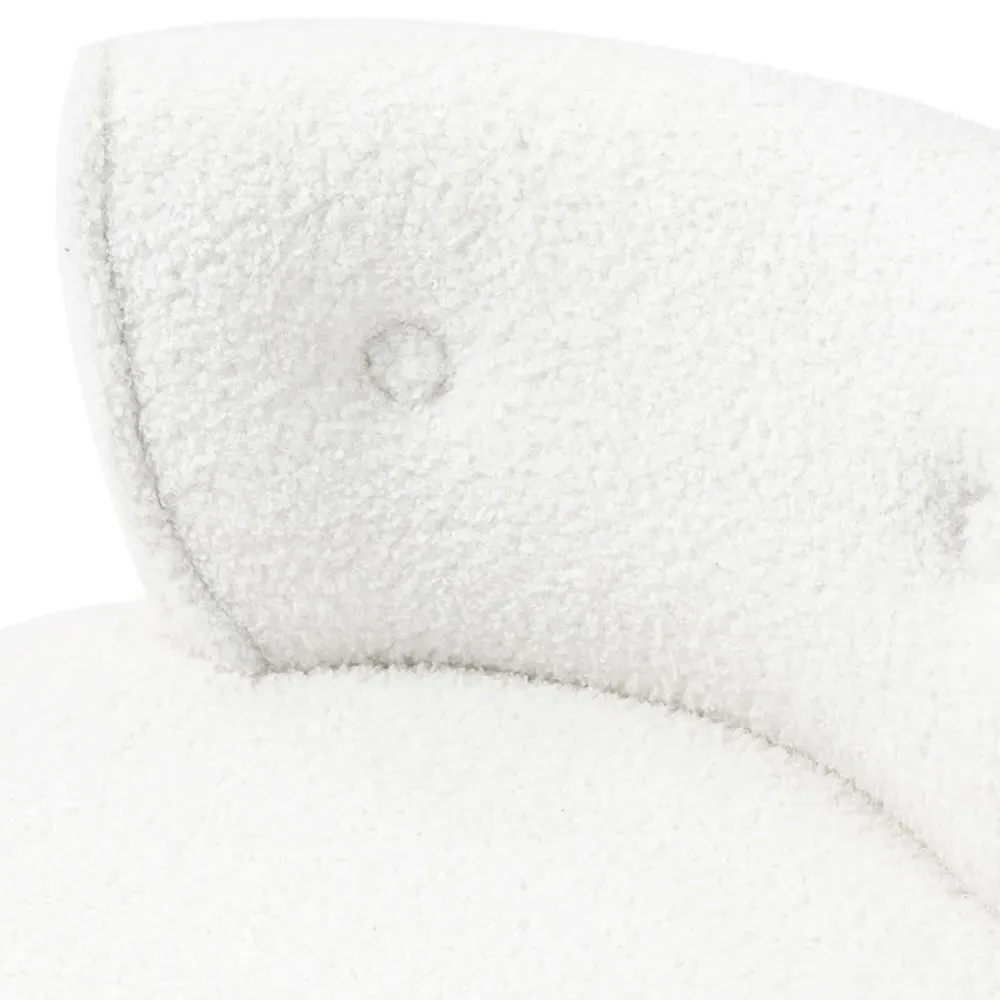 Teddy Fleece Dressing Table Stool - White